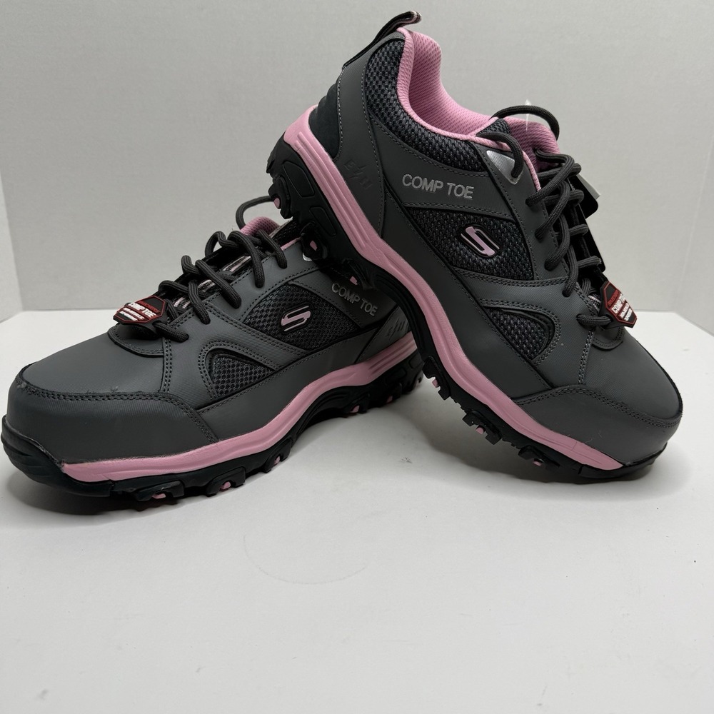 Skechers Work DLites SR Tottle Comp Toe Slip Resistant Shoes Womens 9 76528/GYPK - Picture 4 of 9